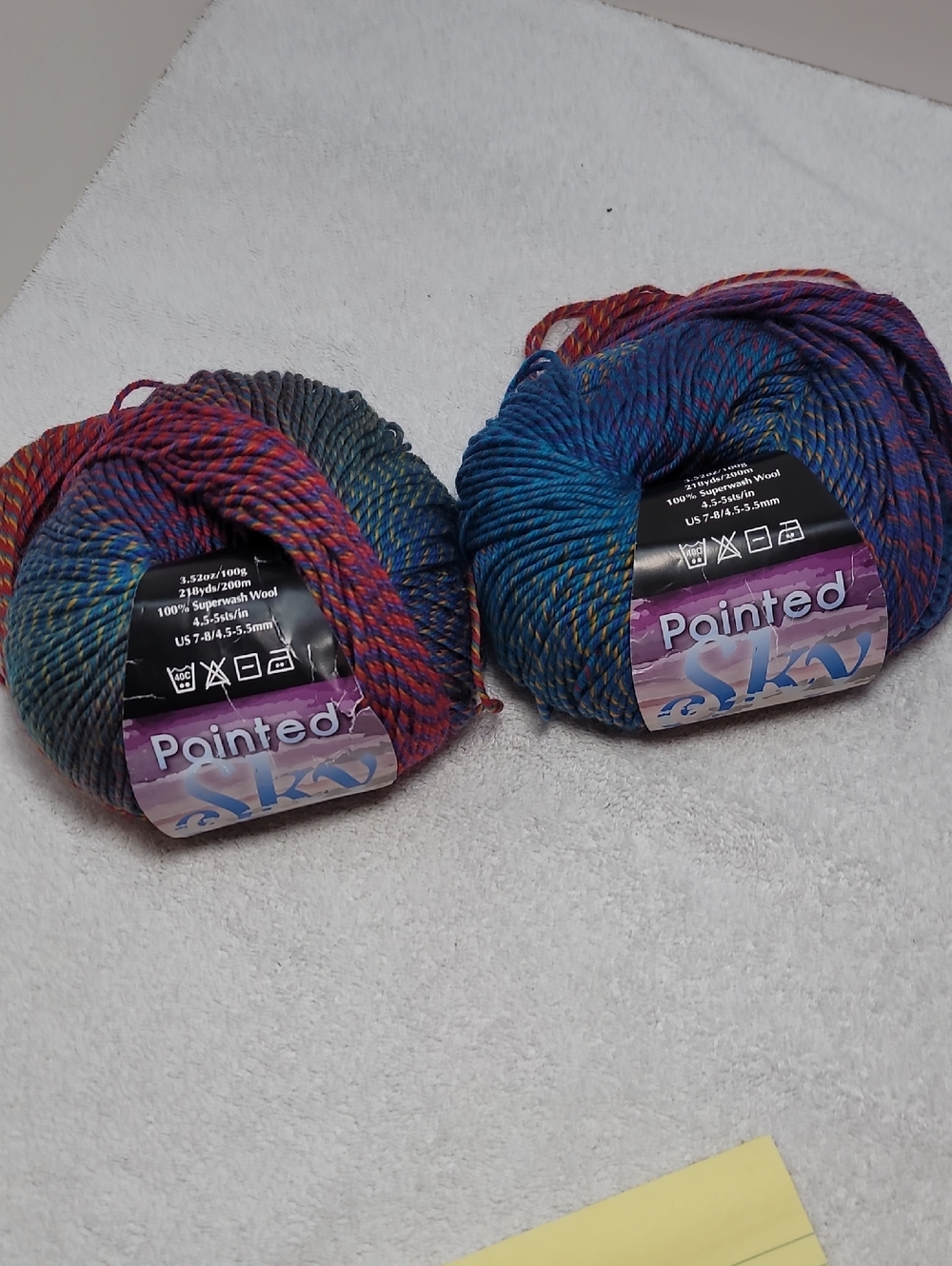 Painted Sky Multicolor Wool Yarn - 2 Big Balls - NWT